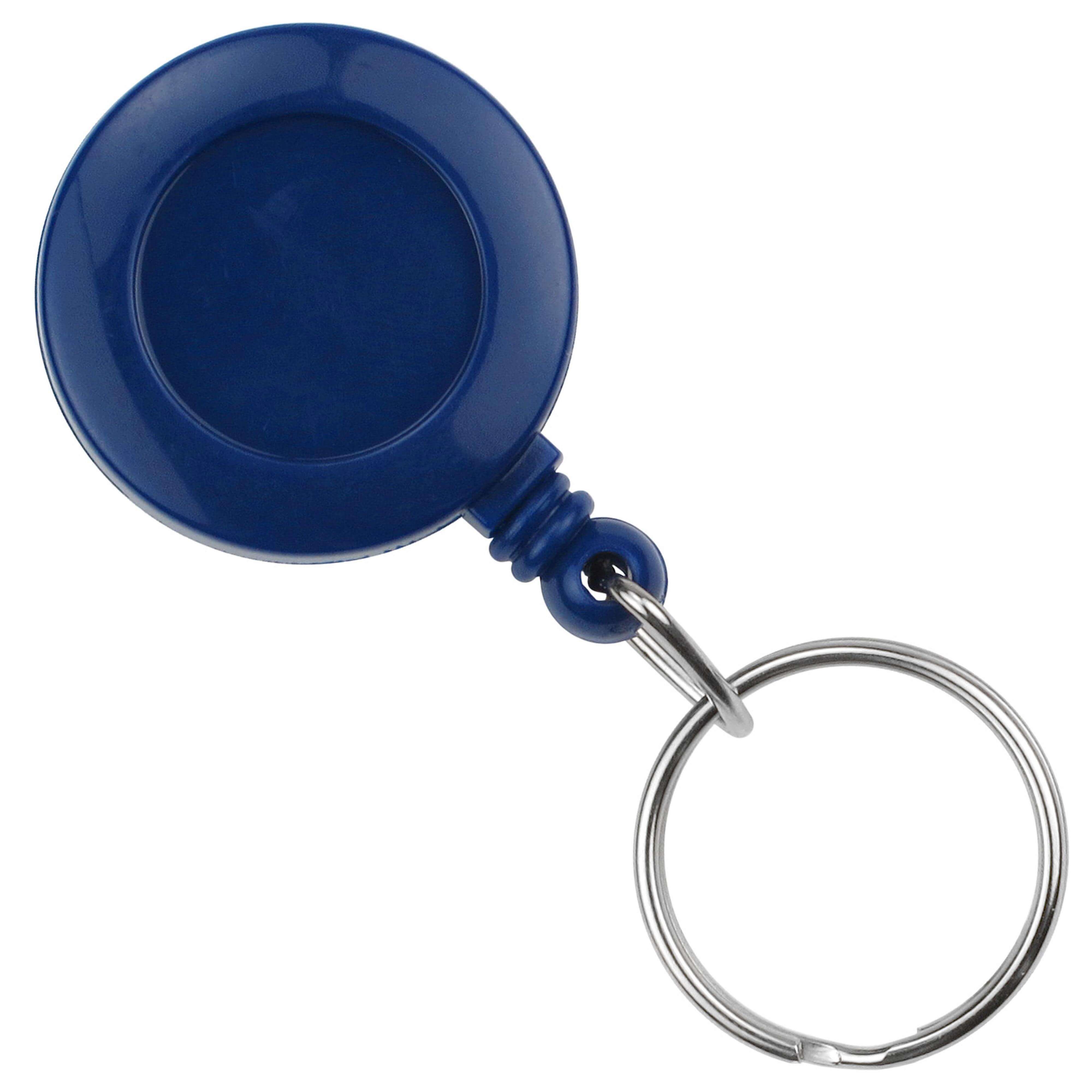 Round Retractable Badge Reel with Key Ring, Slide Clip(34Cord(