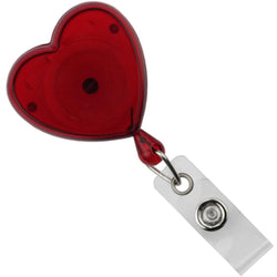 Translucent Heart-Shaped Awareness Badge Reel - IDenticard.com