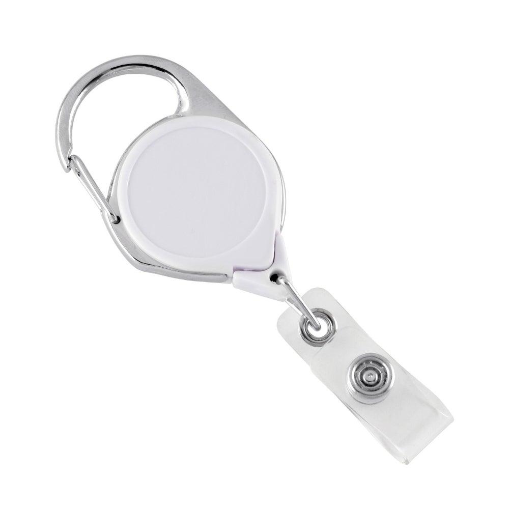Carabiner Round Retractable Badge Reel with Clear Vinyl Strap (36 Cor