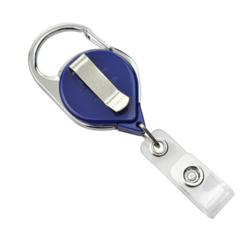 Carabiner Round Retractable Badge Reel with Clear Vinyl Strap (36
