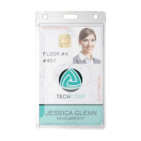 Rigid Side Loading Badge Holder with Thumb Slot, Credit Card Size