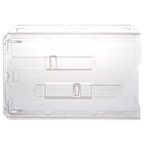 Rigid Plastic Horizontal Two-Card Smart Card Holder w. Slide Ejectors - IDenticard.com