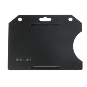 Rigid Plastic Horizontal Open Face Card Retainer [Black] - IDenticard.com