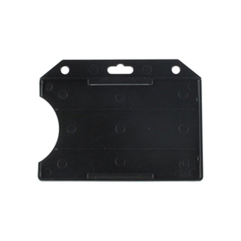 Rigid Plastic Horizontal Open Face Card Retainer [Black]