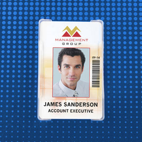 Rigid Plastic Vertical Card Retainer [Frosty Clear] - IDenticard.com