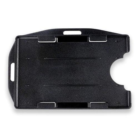 Rigid Plastic Horizontal-Vertical Open Face Two-Card Badge Holder