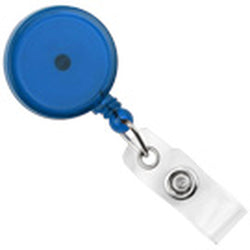 Round Translucent Max Label Badge Reel with Strap and Swivel Clip - IDenticard.com