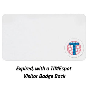 TIMEspot Expiring Visitor Badge FRONT - Pre-Printed "T" (Box of 1000) - IDenticard.com
