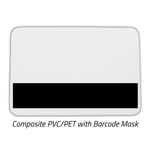 30 mil 60/40 Composite PVC PET Card with Barcode Mask (CR80/Credit Card Size)