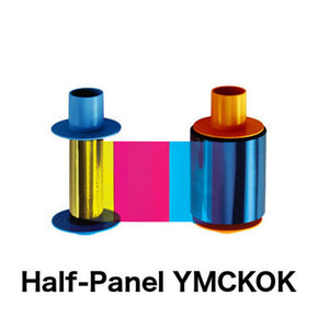 YMCKOK Half-Panel Printer Ribbon with Cleaning Roller - IDenticard.com