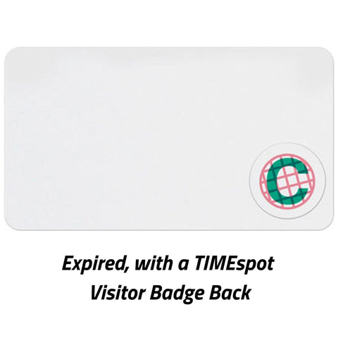 TIMEspot Expiring Visitor Badge FRONT - Pre-Printed 