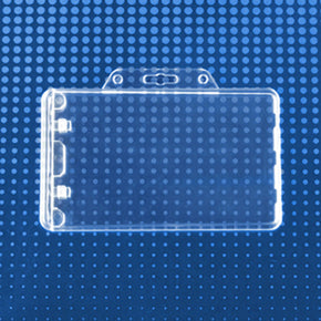Rigid Plastic Horizontal Permanent Locking Holder, 3.38" x 2.17" - IDenticard.com
