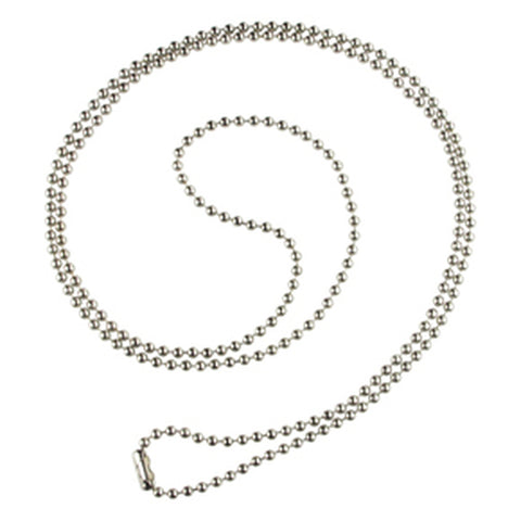 Nickel-Plated Steel Beaded Neck Chain, Length 30