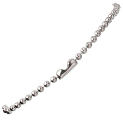 Nickel-Plated Steel Beaded Neck Chain, Length 36