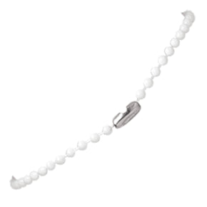 White 36" Plastic Bead Chain With Metal Connector - IDenticard.com