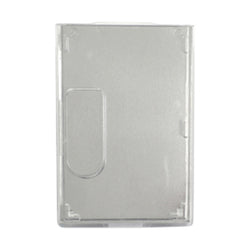 Rigid Plastic Vertical Two-Card Shielded Badge Holder [Thumb Slots] - IDenticard.com