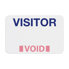 Tabbed Expiring Visitor Badge, Pre-Printed "VISITOR", Hand-Writable (Box of 500) - IDenticard.com