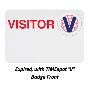 TIMEspot Expiring Visitor Badge BACK - Pre-Printed "VISITOR" (Box of 1000) - IDenticard.com
