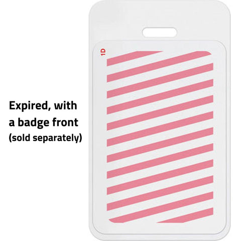 TEMPbadge® Expiring Visitor Badge Vertical BACK - White Bar (Box of 1000)