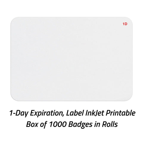 TEMPbadge® Expiring Visitor Badge FRONT- (Box of 1000 or 500)