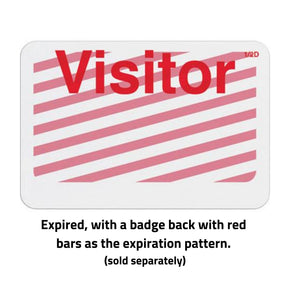 Expiring Visitor Badge FRONT- Pre-Printed Title, Hand-Writable (Box of 1000) - IDenticard.com