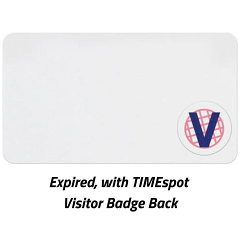 TIMEspot Expiring Visitor Badge FRONT - Pre-Printed 