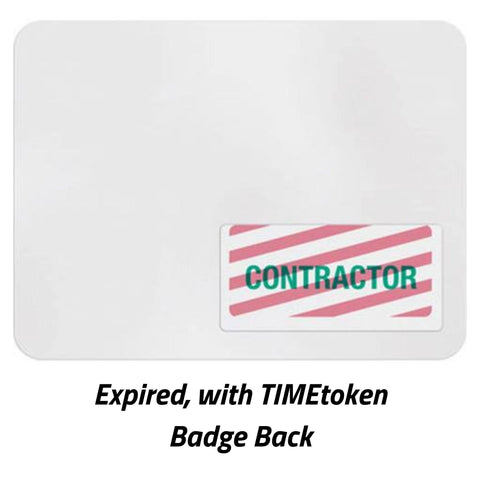 TIMEtoken Expiring Visitor Badge FRONT - Pre-Printed Title | Box of 1000