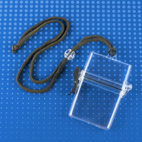 Rigid Plastic Multi-Card Case with Neck Cord [Max. 7 Cards] - IDenticard.com
