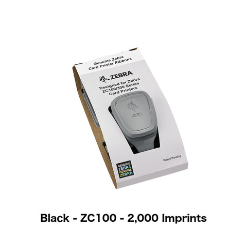 Black Printer Ribbon (Zebra ZC100 Series, 2,000 Imprints)