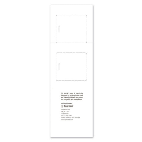 JetPak™ ID Card Credential Paper Single-Core, Data Collection Size, Vertical Slot (30 Mil)
