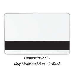 30 mil 60/40 Composite PVC PET Card with Magnetic Stripe & Barcode Mask (CR80/Credit Card Size) - IDenticard.com