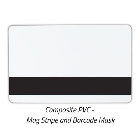 30 mil 60/40 Composite PVC PET Card with Magnetic Stripe & Barcode Mask (CR80/Credit Card Size)