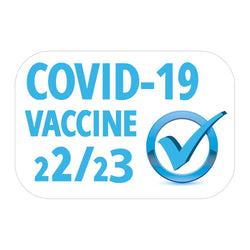 COVID-19 2022-23 Employee Badge Vaccine Sticker, Rectangular - IDenticard.com